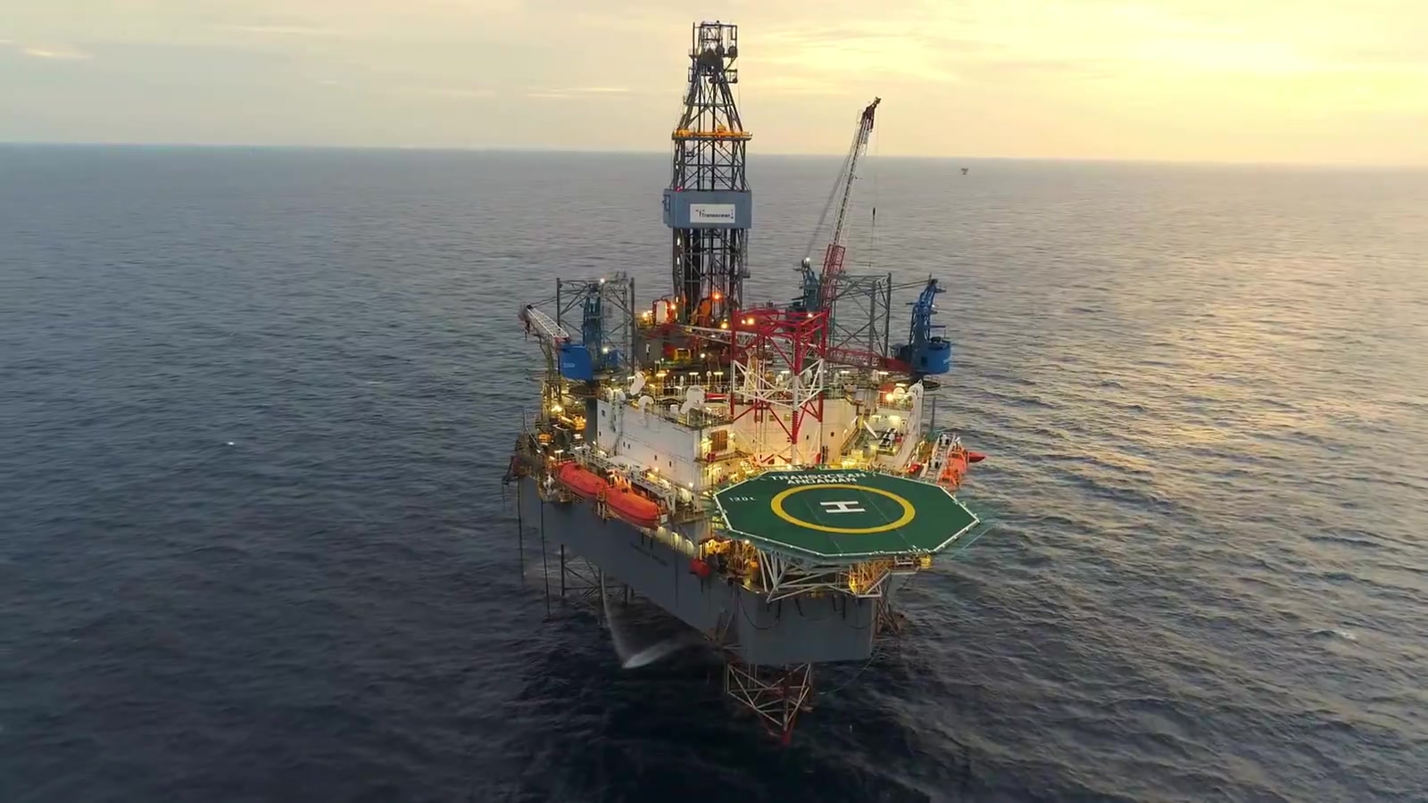 Offshore drilling rig at sea, from DLR Navigation's hero film